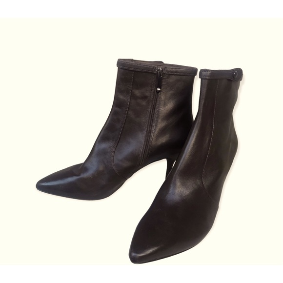 New Via Spiga Leather Ankle Boots Colour Chocolate Brown Size 8.5 Wide - Picture 3 of 10